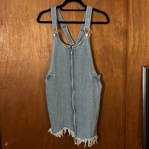 Denim overall dress - size medium